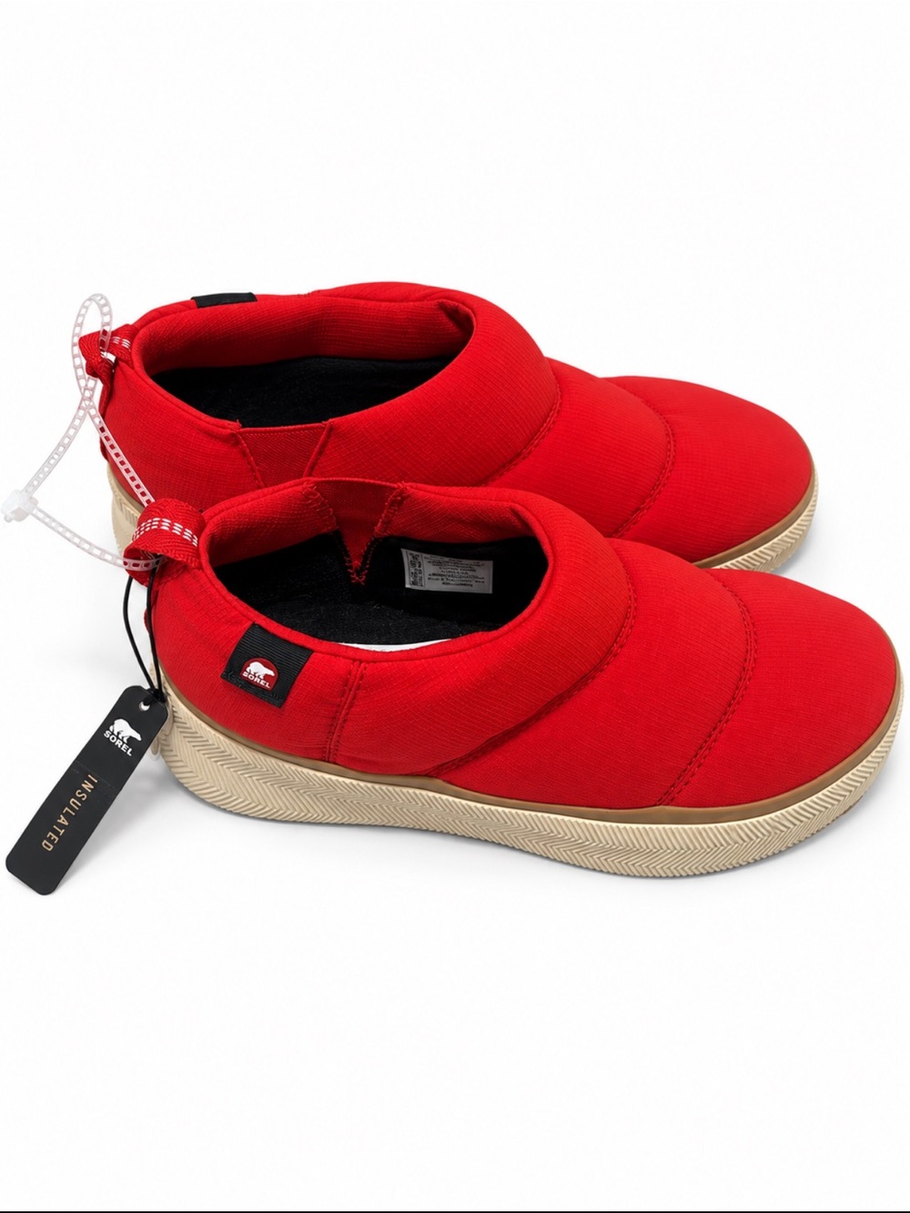 Sorel Women’s Red Slip-On Puffer Sneakers